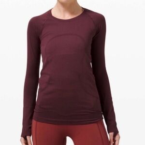 lululemon athletica Burgundy Long Sleeve Top